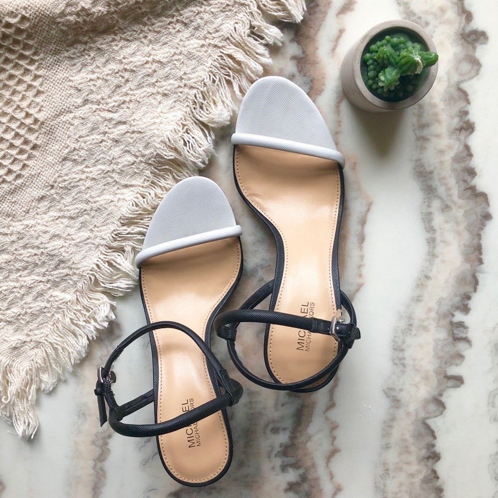 Michael Kors Carlene Black & White Heels Sandal
